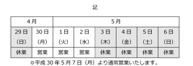 休業案内